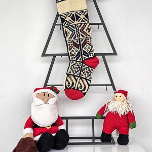 Jacquard-knit personalized Christmas stocking. Add eco-friendly stocking to your holiday home decor collection.