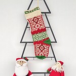 Personalized Christmas Stocking Traditional Pattern - Multicolor