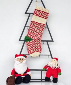 Hand-knit personalized Christmas stocking with embroidered name