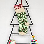 Personalized Green Christmas Stocking - Traditional Pattern