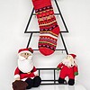 Personalized fair-trade Christmas stocking with stripes and hearts pattern; Festive home decor