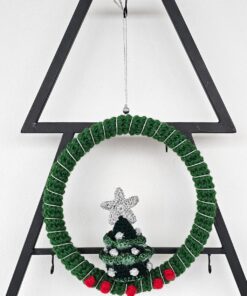 Handmade Crochet Christmas Wreath for Hanging