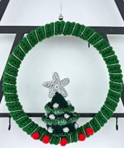 Alternative view of Handmade Crochet Christmas Wreath for Hanging