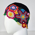 Hand Crocheted Linen Hat with Starfish