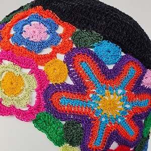 Alternative view of Hand Crocheted Linen Hat with Starfish