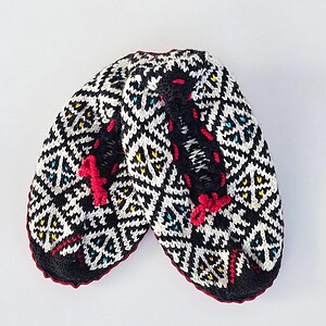 Slipper Socks with Leather Sole - Short Black