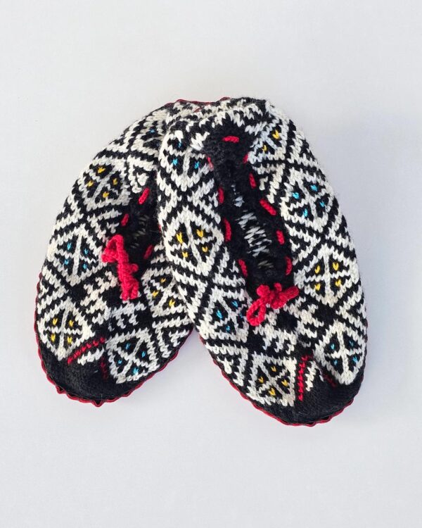 Slipper Socks with Leather Sole - Short Black