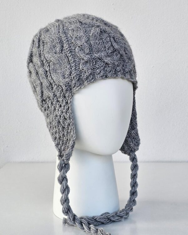 Hand Knit Wool Hat with Earflaps