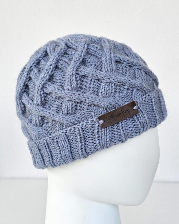 Hand Knit Wool Hat - Honeycomb