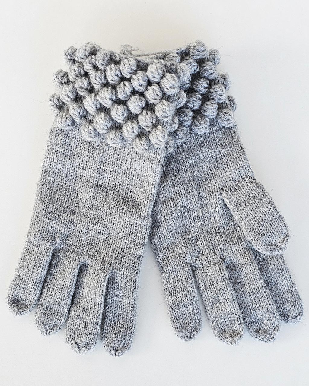 Handmade Wool Hat and Gloves with Pompoms - Image 6