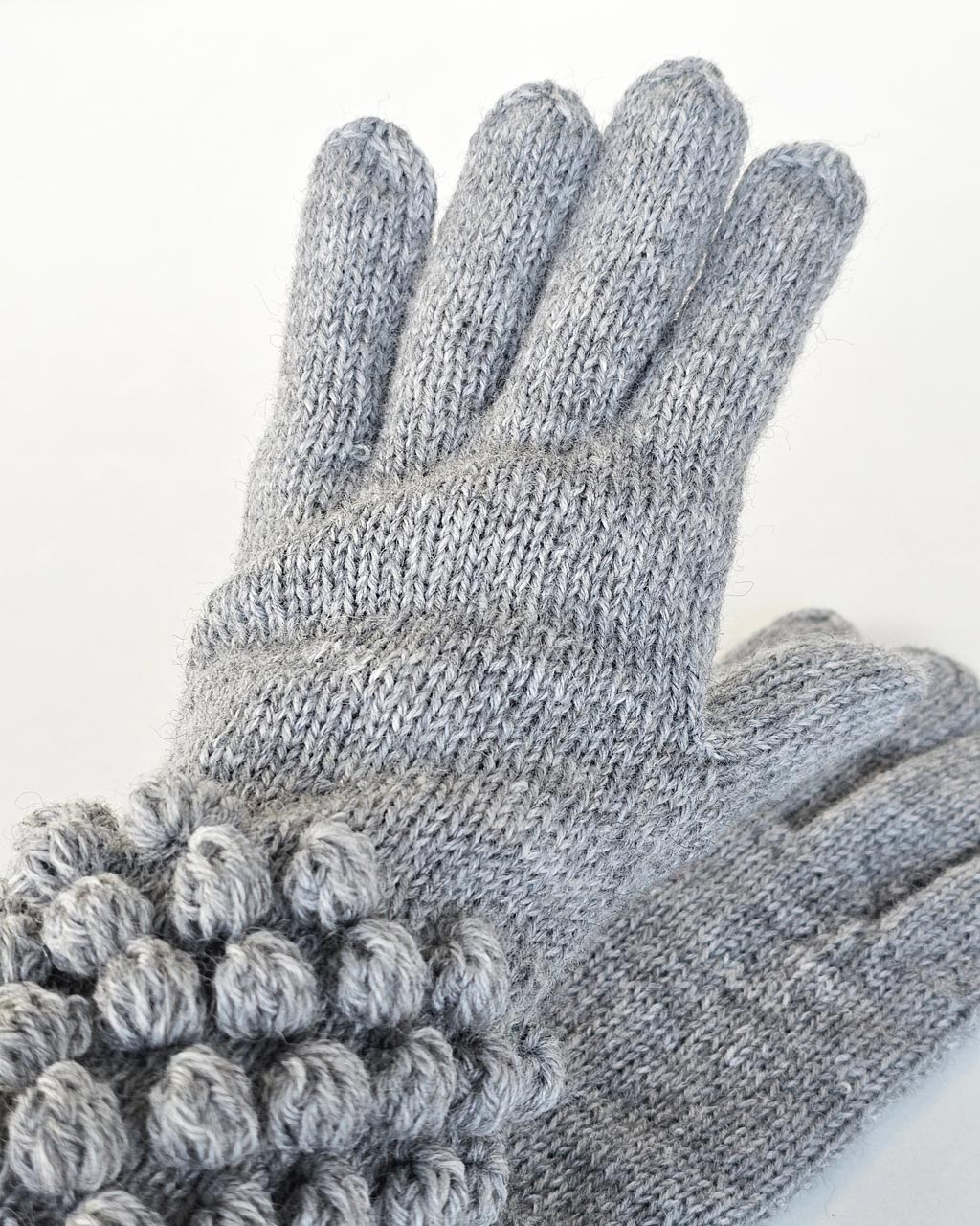 Handmade Wool Hat and Gloves with Pompoms - Image 5