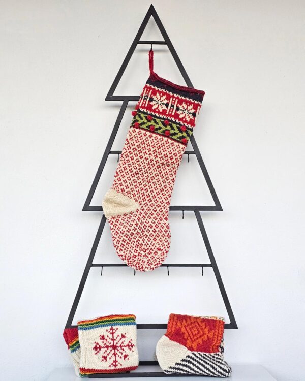 Handcrafted Holiday Stocking With Snowflakes