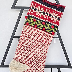 Alternative view of Handcrafted Holiday Stocking With Snowflakes
