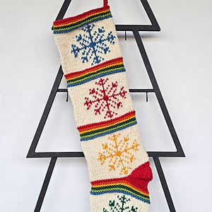 Alternative view of Handmade Christmas Stocking With Big Snowflakes