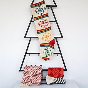 Handmade Christmas Stocking With Big Snowflakes