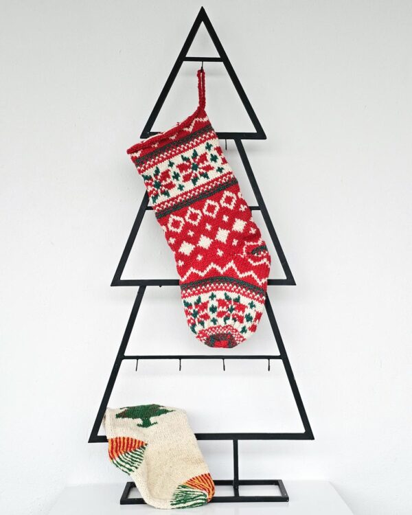 Red Christmas Stocking With Snowflakes