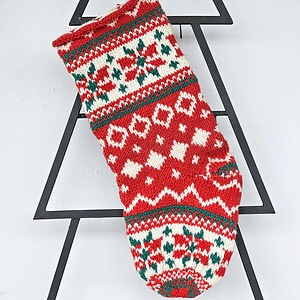 Alternative view of Red Christmas Stocking With Snowflakes