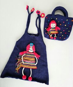Knitted Girls Dress with Matching Purse