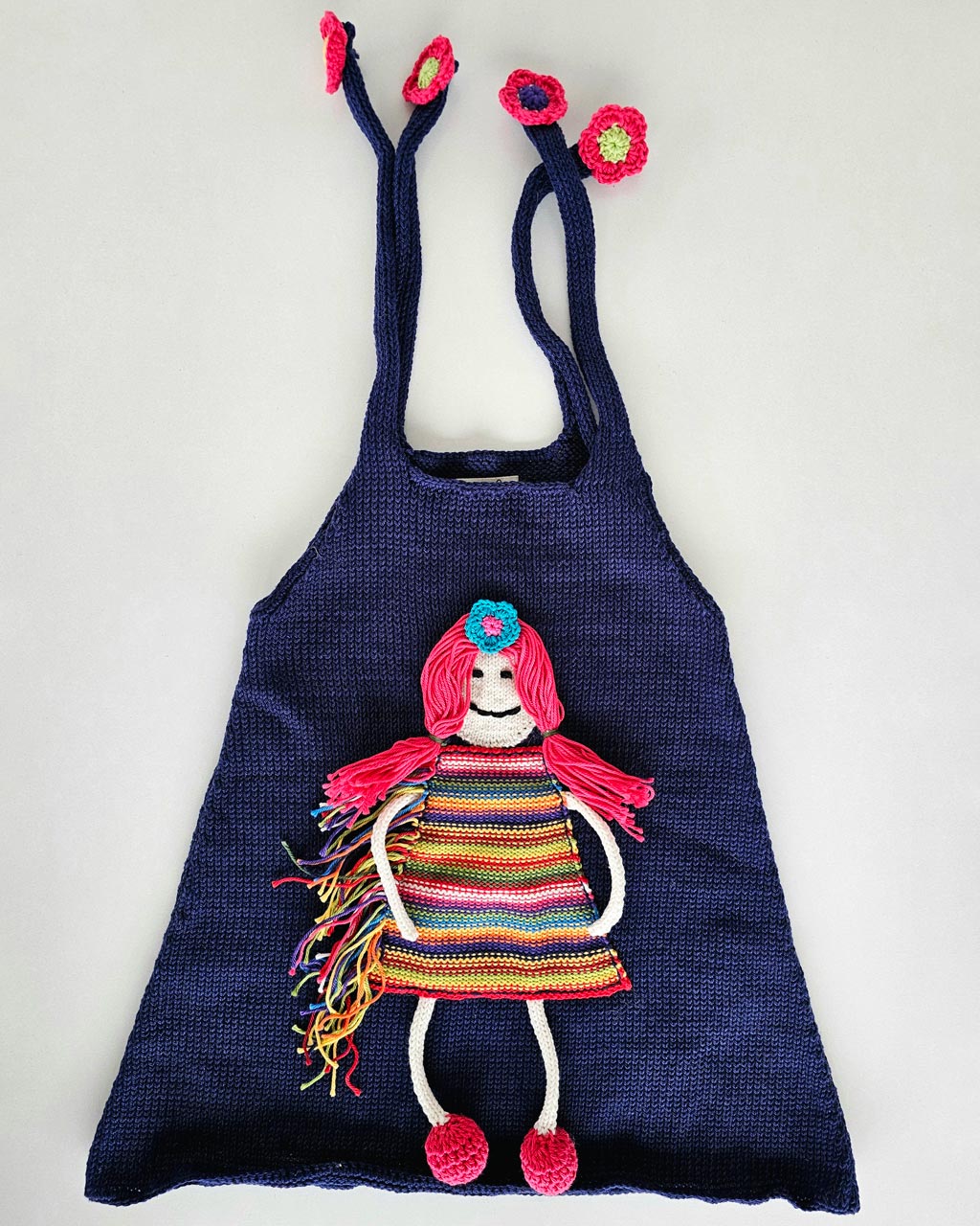 Knitted Girls Dress with Matching Purse - Image 2