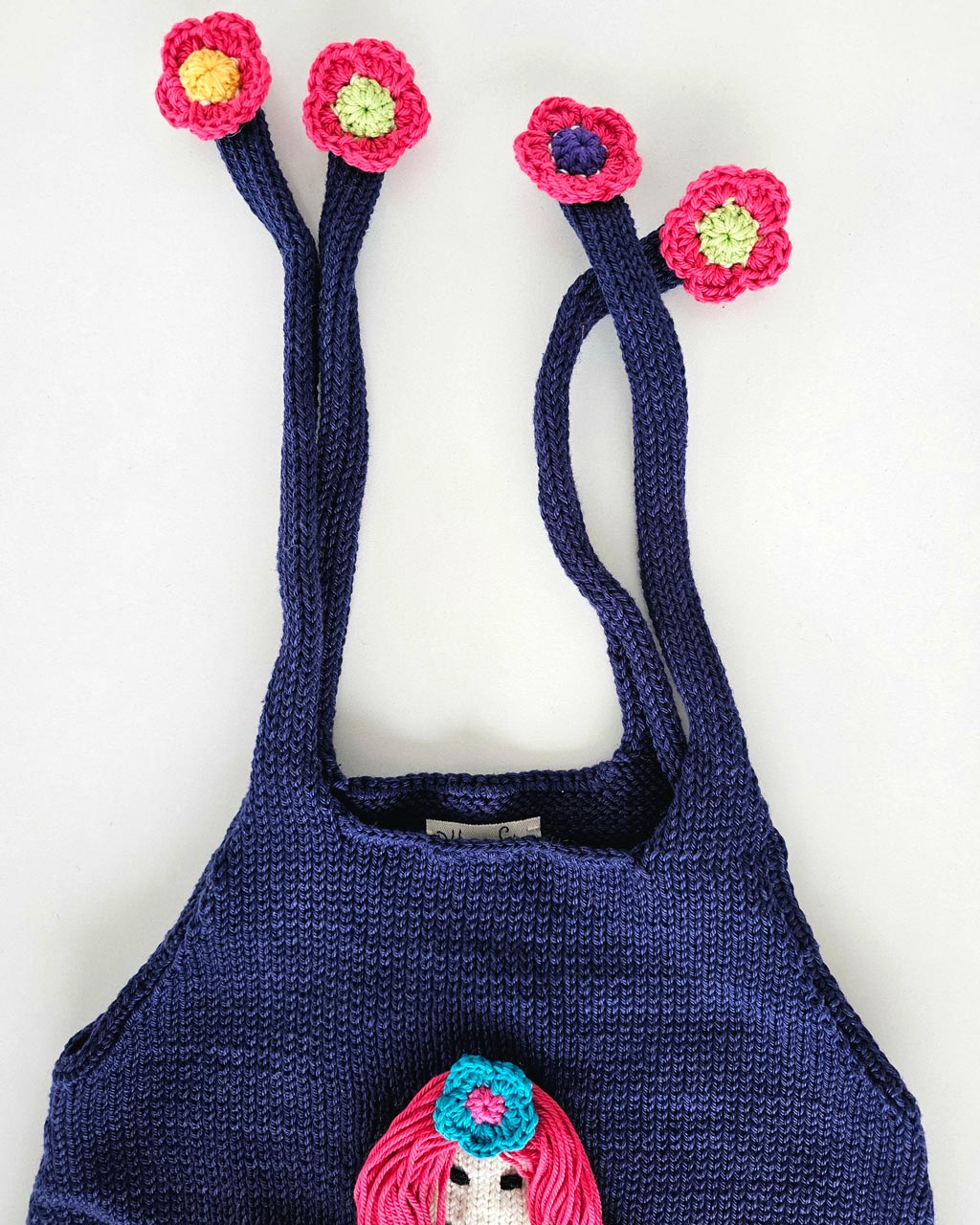 Knitted Girls Dress with Matching Purse - Image 3