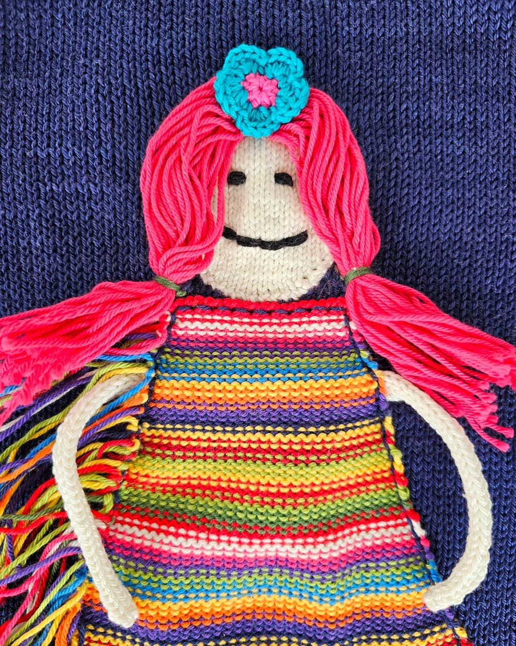 Knitted Girls Dress with Matching Purse - Image 7