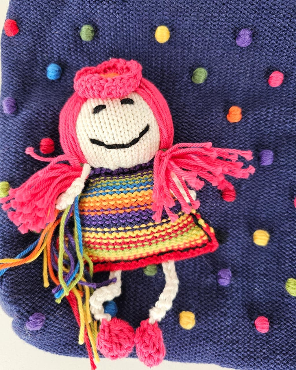 Knitted Girls Dress with Matching Purse - Image 5