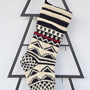 Alternative view of Black and White Christmas Stocking