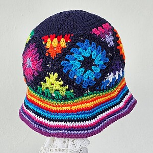 Alternative view of Hand crocheted Patchwork Kids Hat