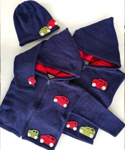 Boys Sweater with Matching Cap - Cars