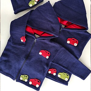 Boys Sweater with Matching Cap - Cars