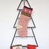 Handcrafted Holiday Stocking With Snowflakes in red festive colors