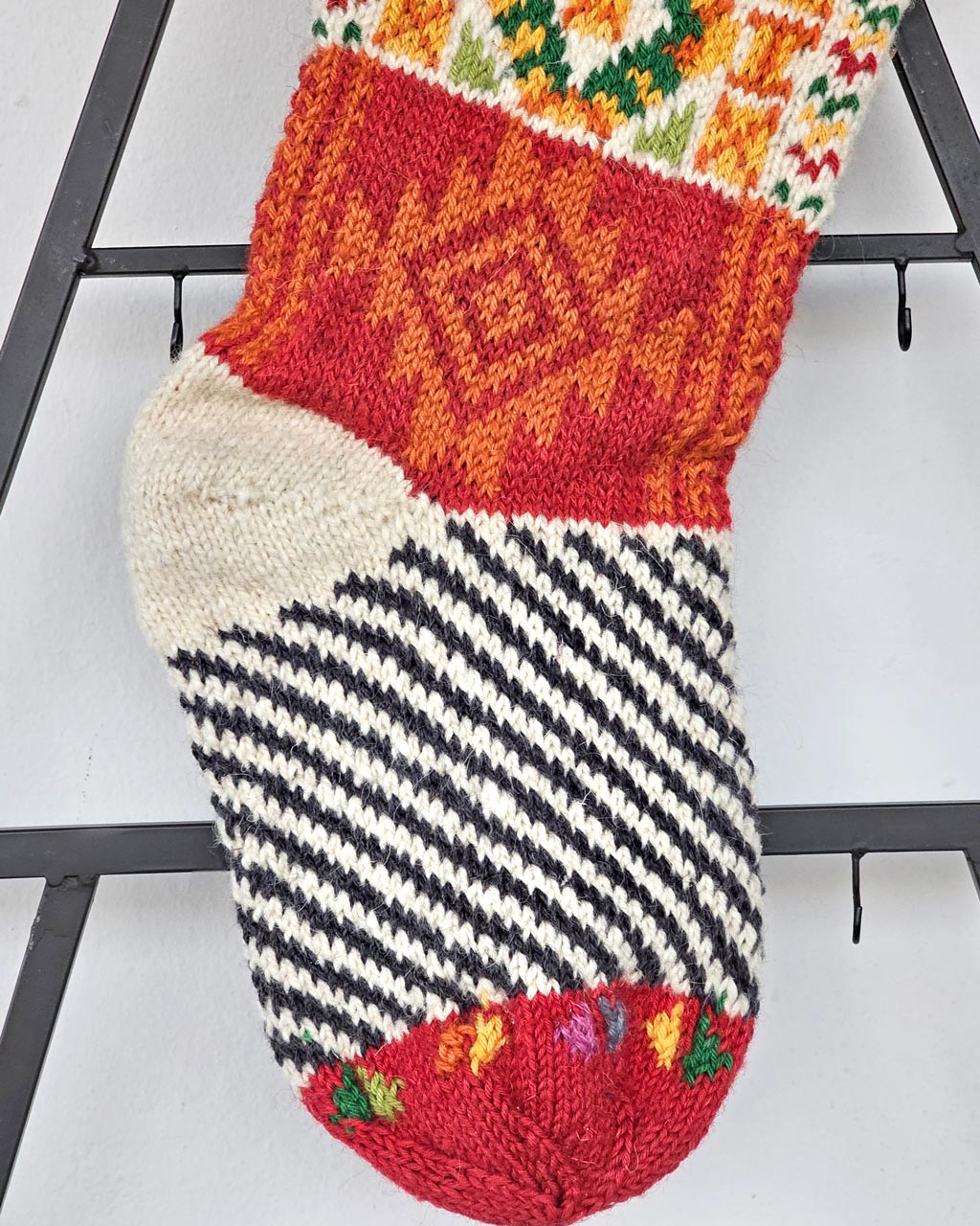 Traditional handmade Christmas stocking created by Bosnian artisans
