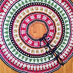 Handmade Christmas Tree Skirt with Snowmen and Reindeer