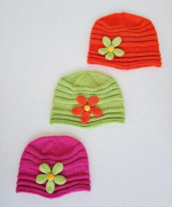 Hand Knitted Girl's Colorful Kids Hat