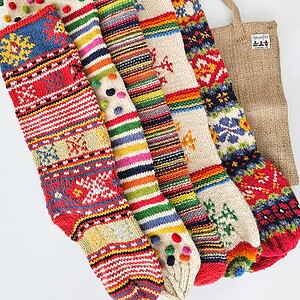 Set of 5 Handmade Christmas Stockings