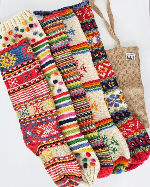 Set of 5 Handmade Christmas Stockings