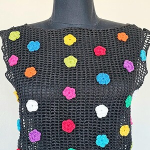 Hand Crochet Net Blouse for Women
