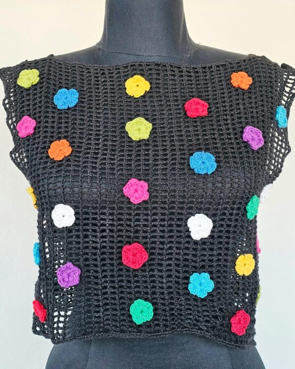 Hand Crochet Net Blouse for Women