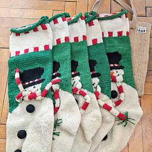 Bundle of 5 Christmas Stockings - Snowmen