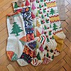 Bundle of 5 Christmas Tree Pattern Hand-Knit Christmas Stockings crafted by Fair Trade artisans